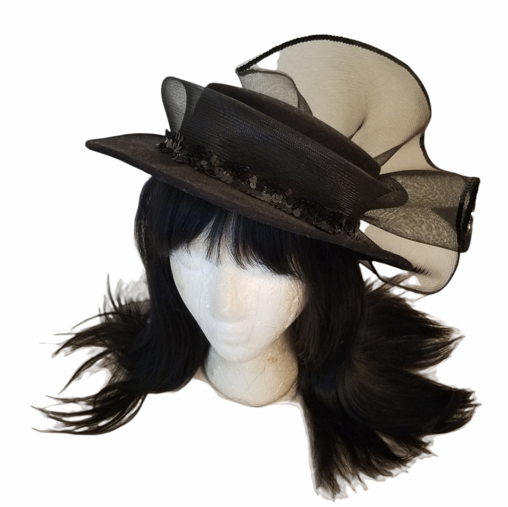 Black Sunday hat/ derby with sequins